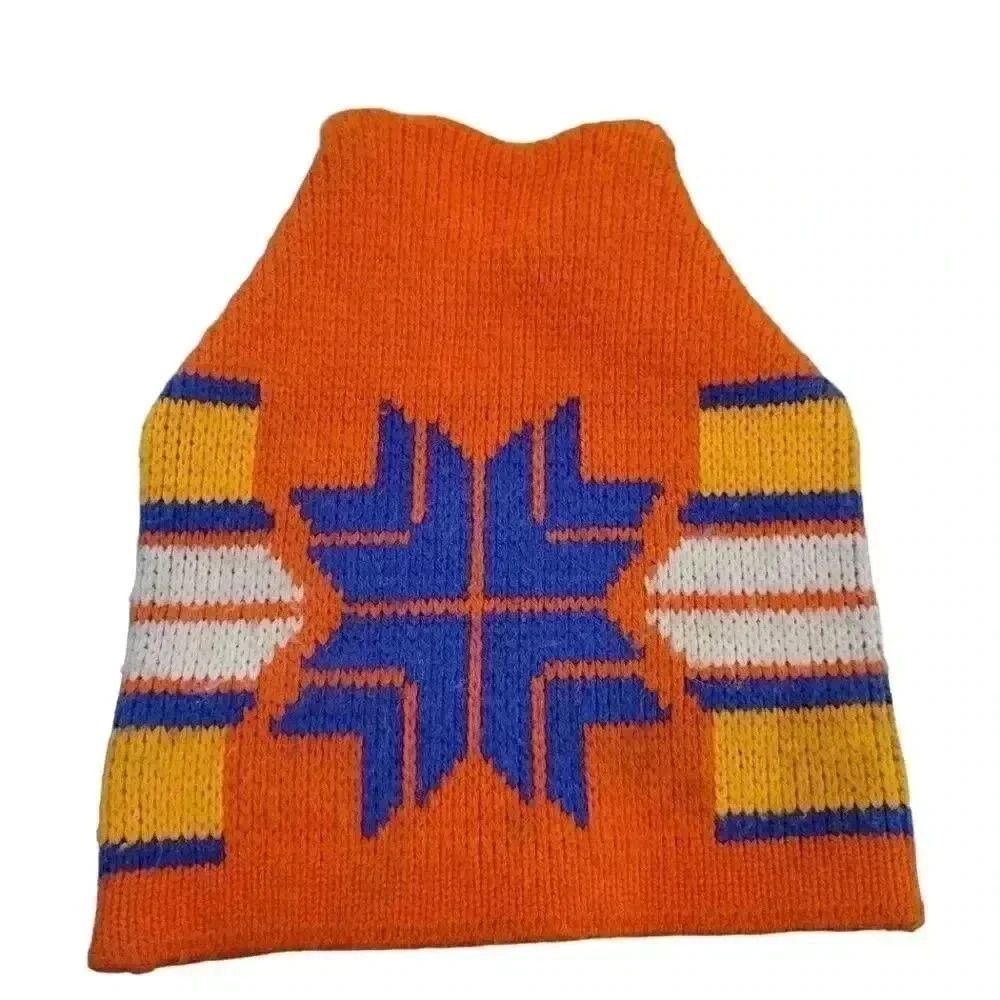 Vintage Wigwam Men's Orange/Blue/Yellow Wintuk Orlong Acrylic Knit Beanie EUC